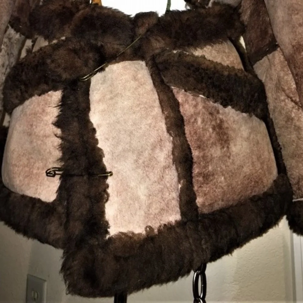 Shearling Fur Coat & Wrap Kilt/Skirt 1 of kind